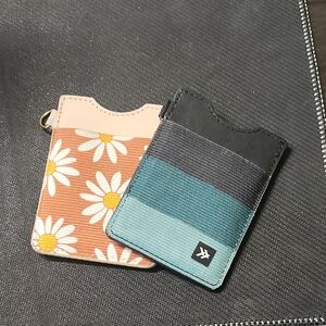 2 Floral and Striped Card Holders